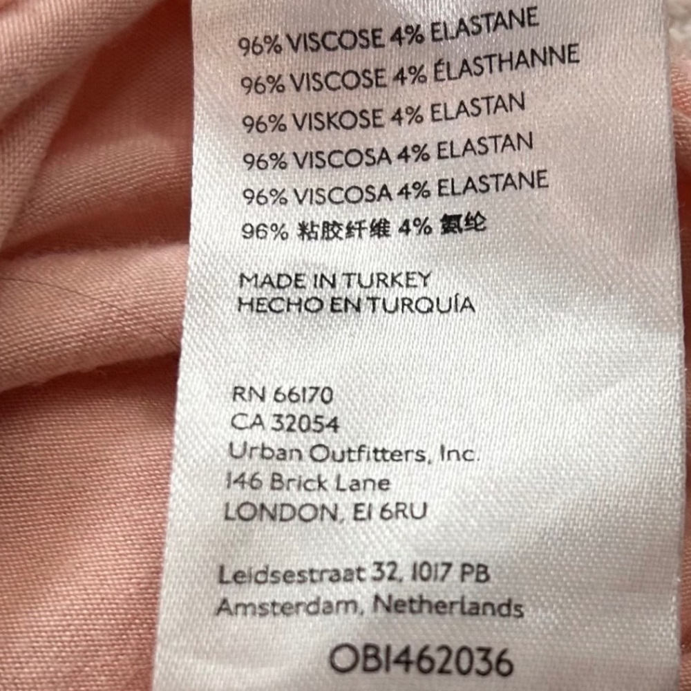 We The Free Free People Womens XS Peach Pink Deep V Neck Long Sleeve Seam Top - Picture 9 of 9